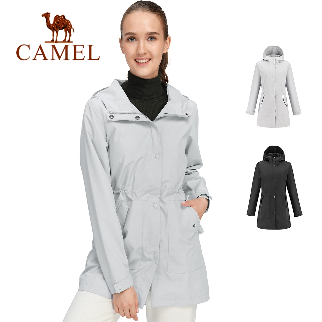 CAMEL Women Jackets Waterproof Windbreaker Lightweight Long
