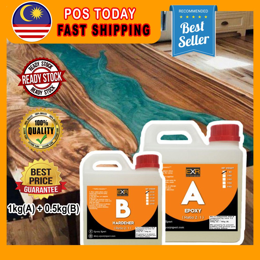 Epoxy Resin Set DIY 1.5kg Clear Coating Waterproof Accessories Pigment ...