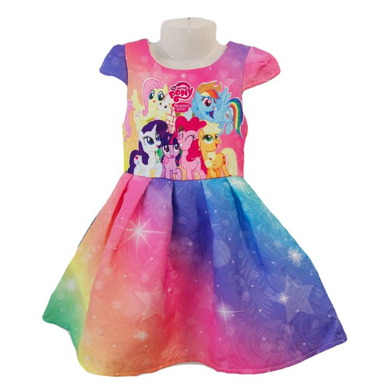 My Little Pony Kids Girl Rainbow Colorful Cartoon Tutu Dress Budak ...