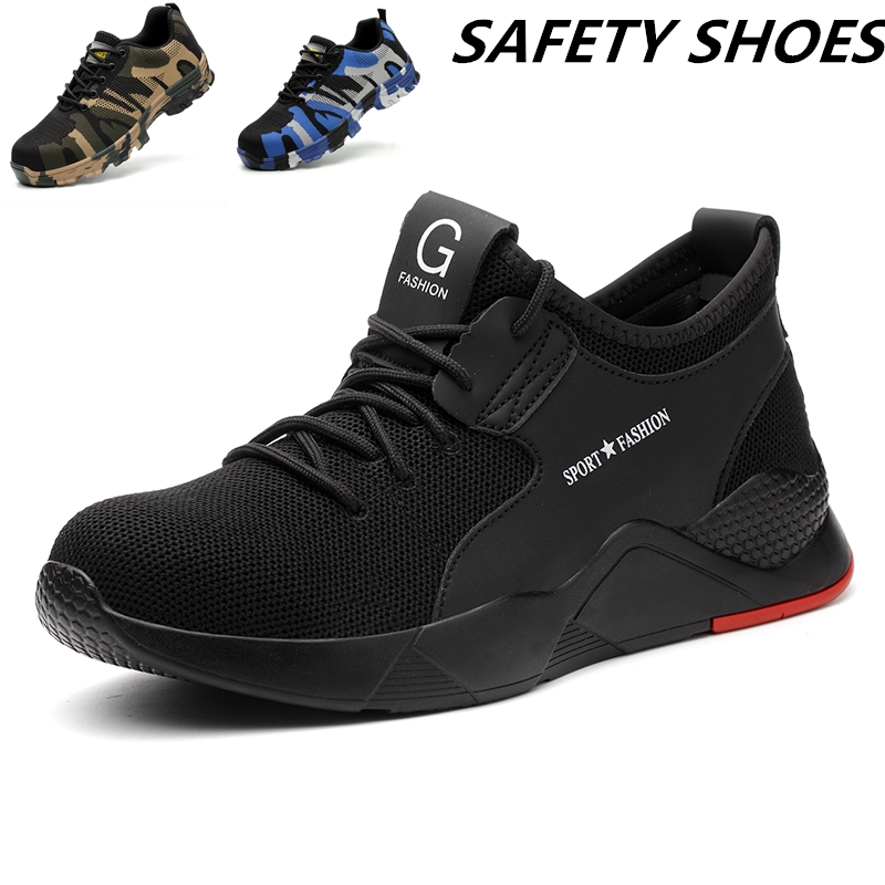 Ready Stock Men Women Safety Shoes Safety Boots Anti smash Anti piercing Breathable Outdoor Sports Shoes Hiking Shoes
