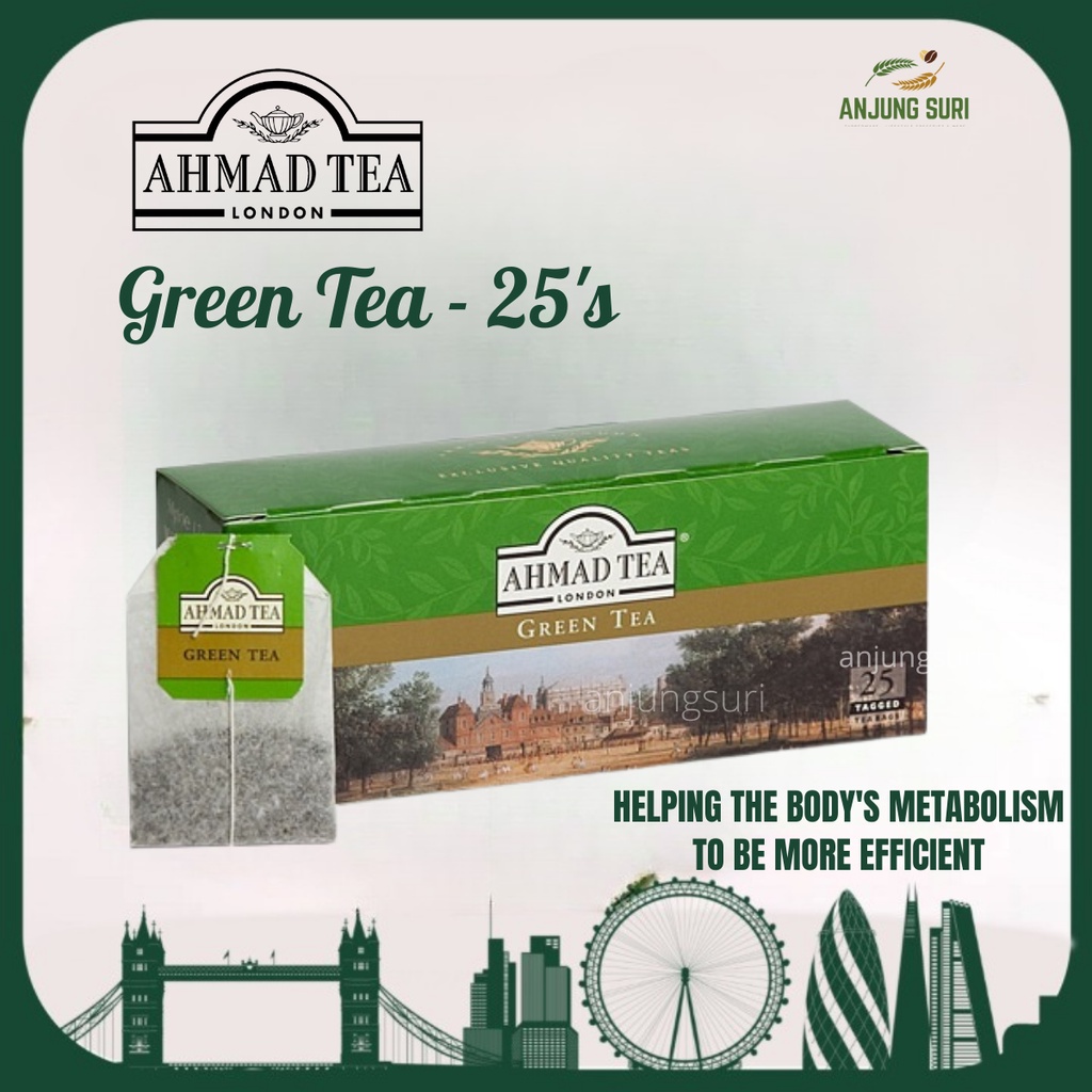 Ahmad Tea London Detox Loss Weight Green Tea Jasmine Darjeeling English
