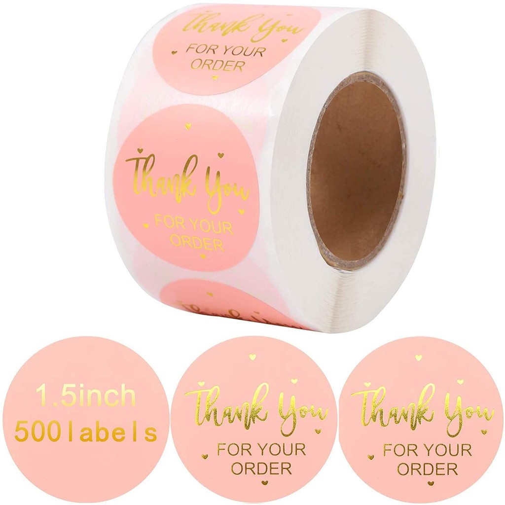 500pcs/roll Thank You Stickers High Quality Seal Labels Wedding Favors ...