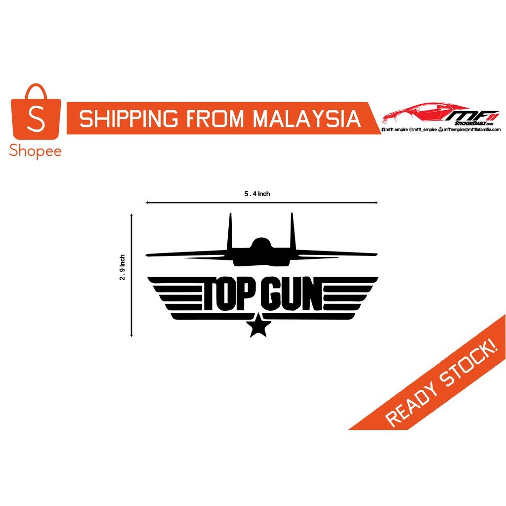 Top Gun CutOut Sticker Vinyl Shopee Malaysia