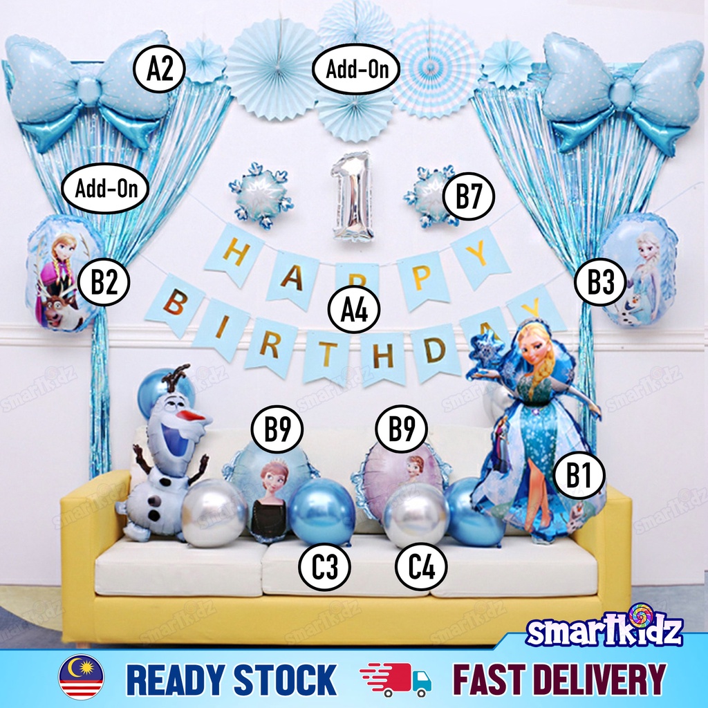 DIY Frozen Self Inflate Happy Birthday Balloon Decorations| Handheld ...