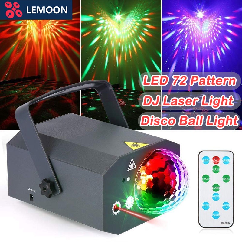 【Local Fast Ship】LED 72 Pattern Disco Light Laser Light DJ Party Light ...