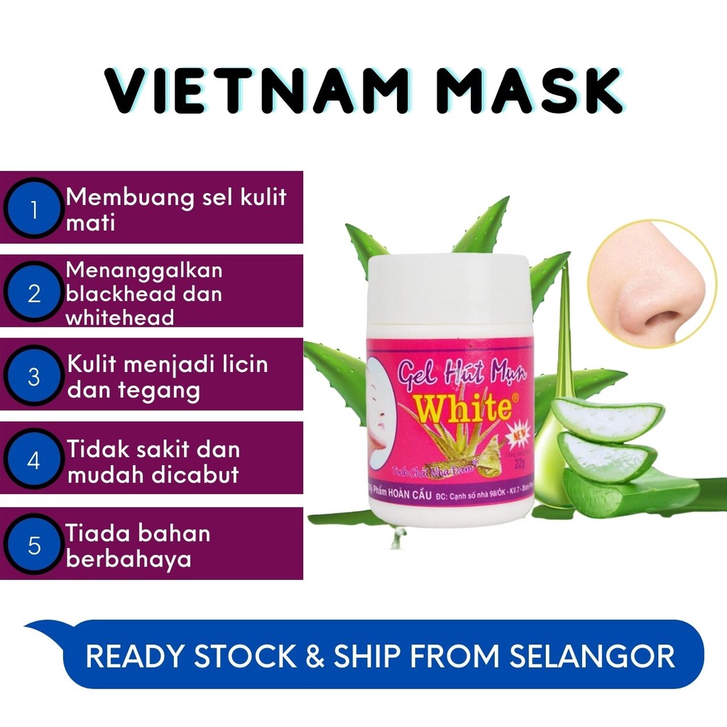 Original Mask Vietnam Skincare Menghilangkan Blackhead Whitehead Remover Free 40pcs Kertas 5768