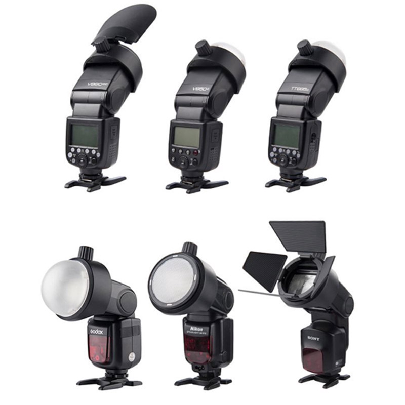 Godox S-R1 – Supporto Per Testina Rotonda AK-R1, Compatibile Con Flash V860II, V850II, TT685, TT600 E Canon/Nikon/Sony