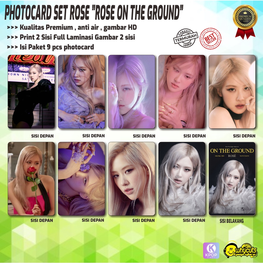Photocard SET PC KPOP PREMIUM ROSE ON THE GROUND (2 sided printing 9 ...