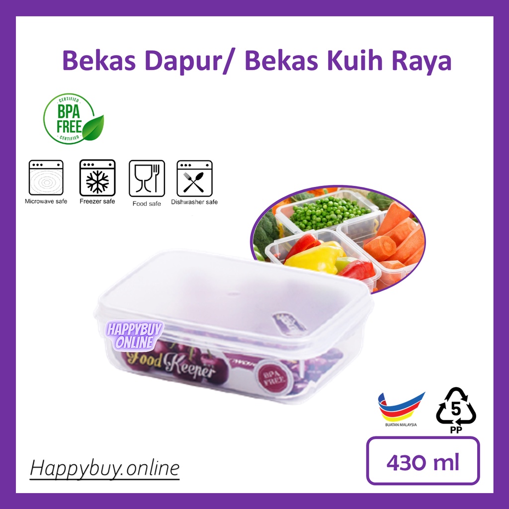 Kitcher Storage Microwavable Air Tight Food Container Transparent Besar ...