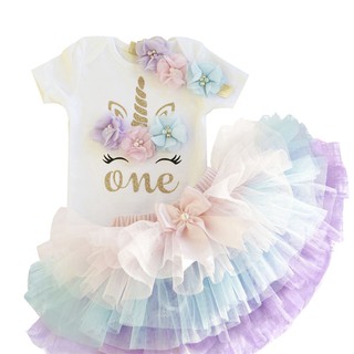 Infant Baby Girl Dress Unicorn Rainbow Tutu Dress Baby Girl Summer