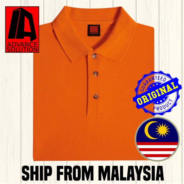 Orange Polo Collar T Shirt Plain Blank Tee Unisex HC0107 Oren Sport Baju Kolar Men Women Ladies Golf Casual Sport Shopee Malaysia