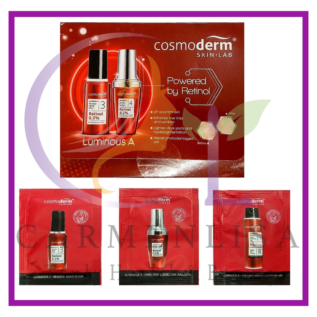 Cosmoderm Luminous A Sample (Creamy Cleansing Gel 5ml, Reverse Aging