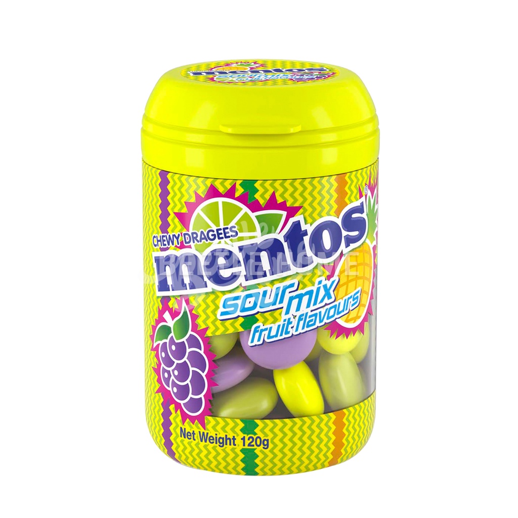 Mentos Chewy Dragees Bottle 120g Mint / Sour Mix / Yoghurt Fruit ...