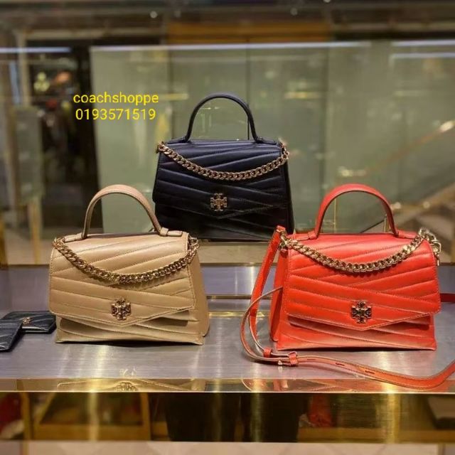 Tory Burch Kira Chevron Top Handle Satchel Shopee Malaysia