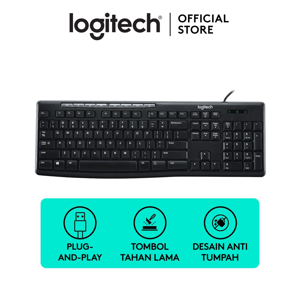 Genuine Logitech K200 Usb Keyboard Shopee Malaysia