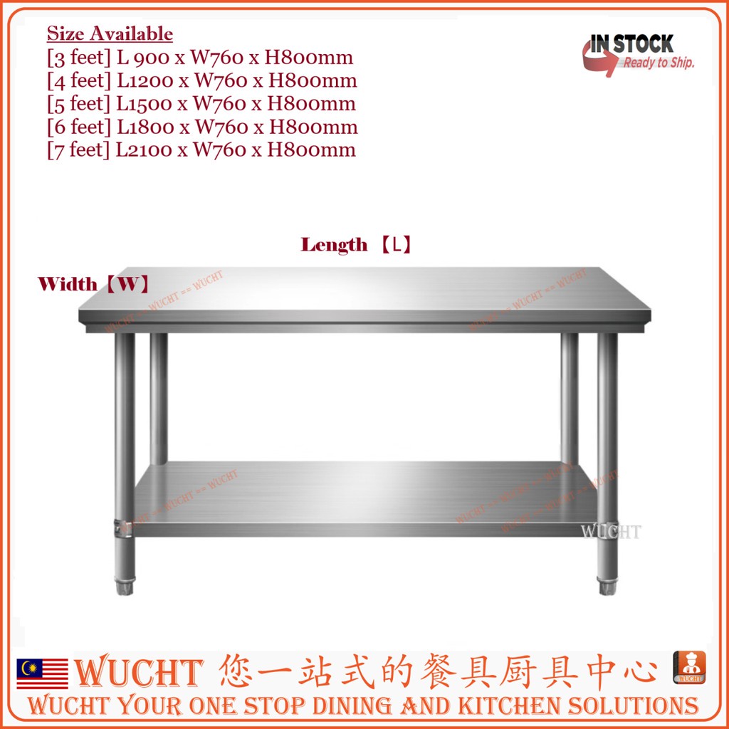 4 foot stainless steel deals prep table