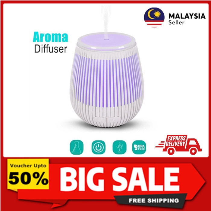 USB Aroma Diffuser Stripe White (100ml) | Shopee Malaysia