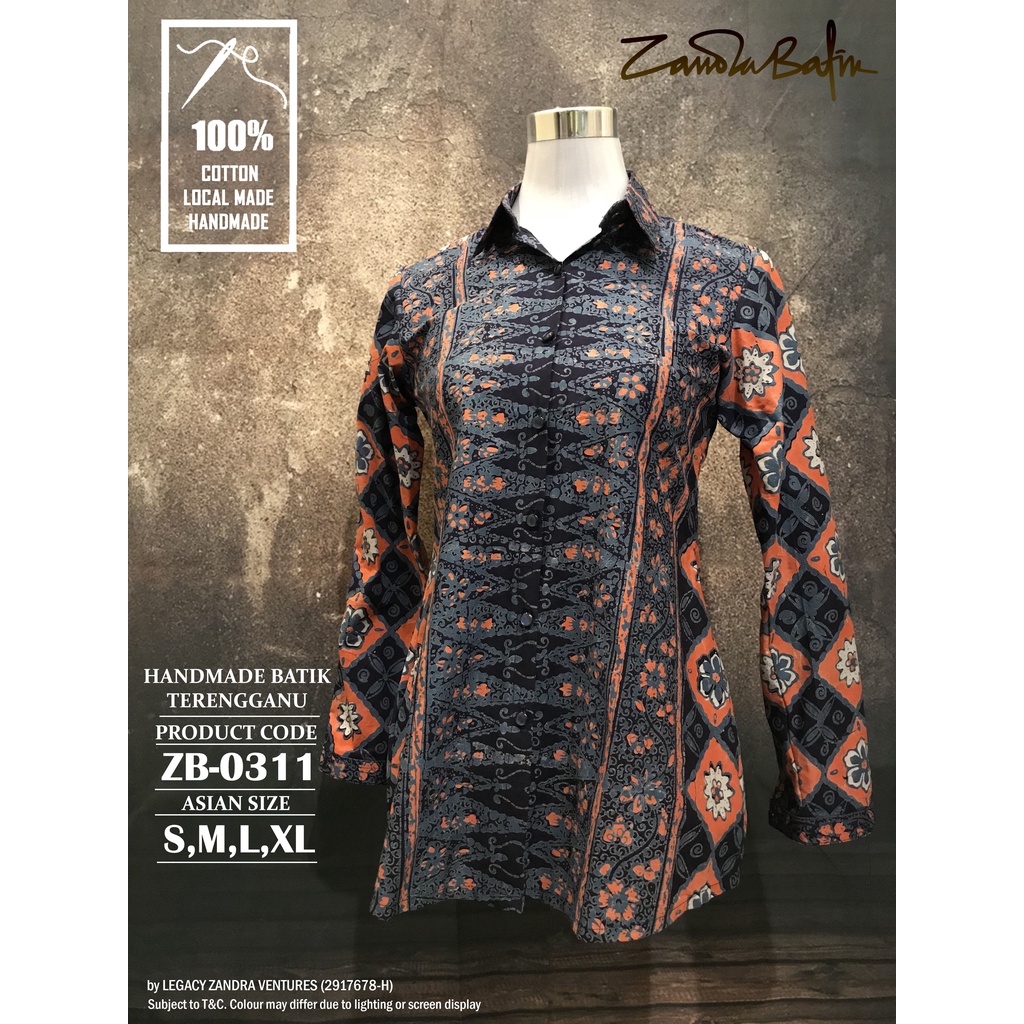 100% Cotton Women Shirt / Baju Batik / Kemeja Batik Perempuan, Handmade ...