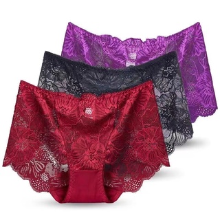 Sexy Lace Panties Women Silk Underwear Plus Size Spender Perempuan