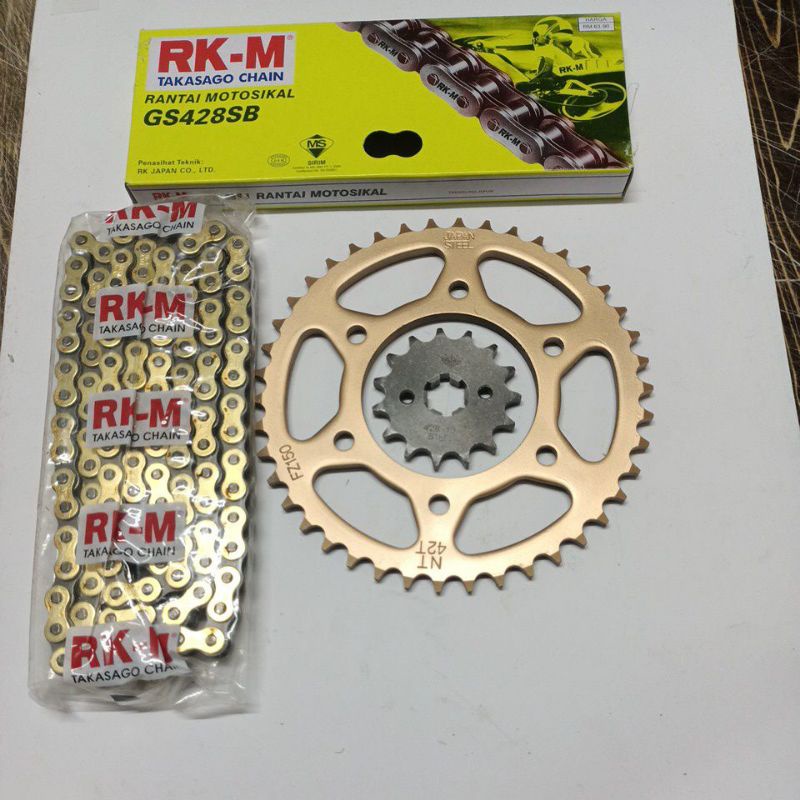 RKM-428Gold chain kit Y15-y16-Fz150 | Shopee Malaysia