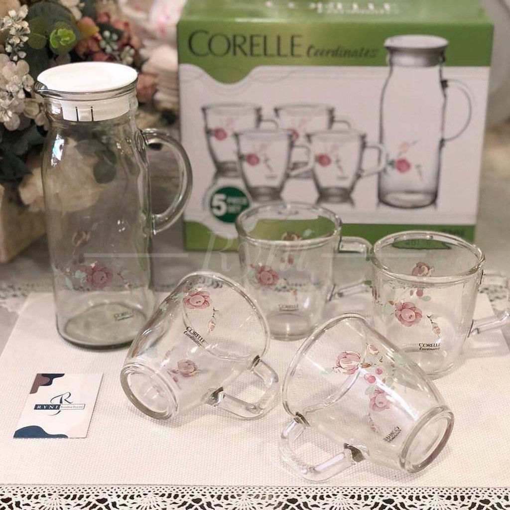 CORELLE Country Rose Coordinates Drinkware Set 5 unit Shopee Malaysia