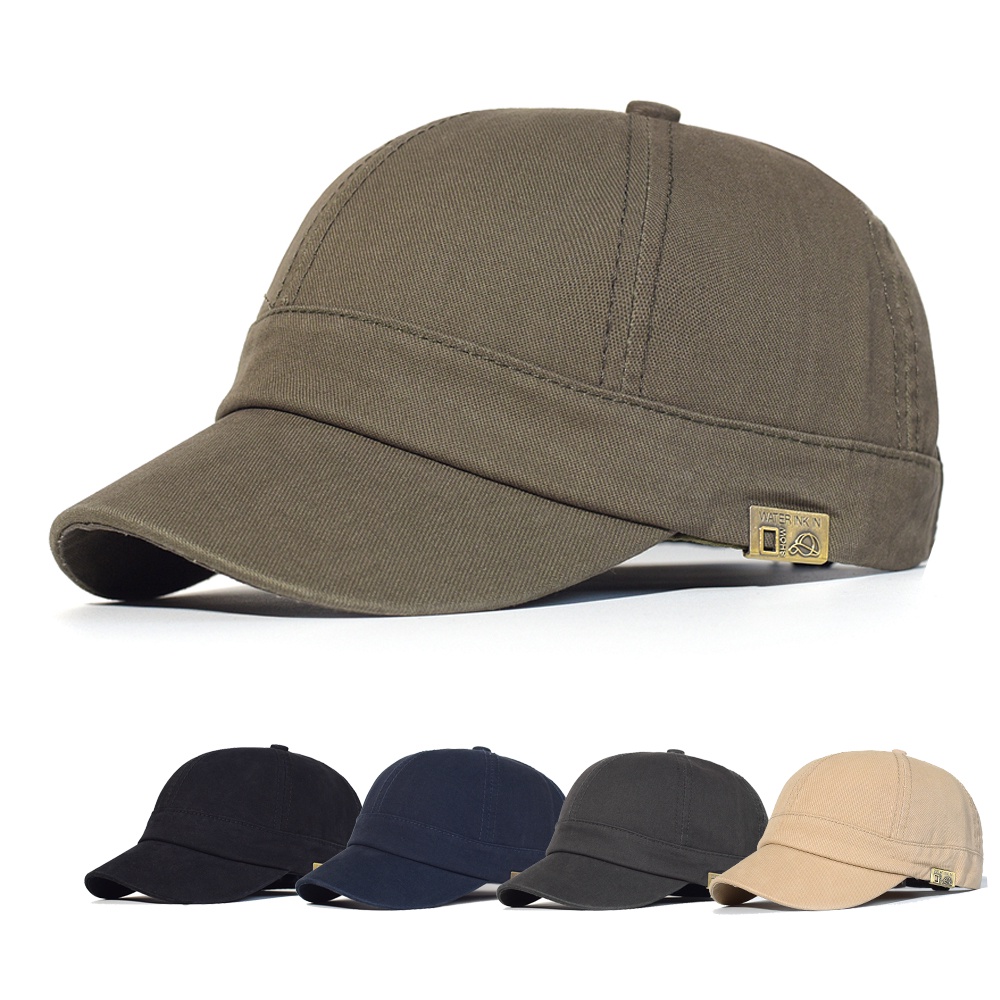 Short Brim Baseball Cap Cotton Men Women Soft Vintage Dad Hat ...