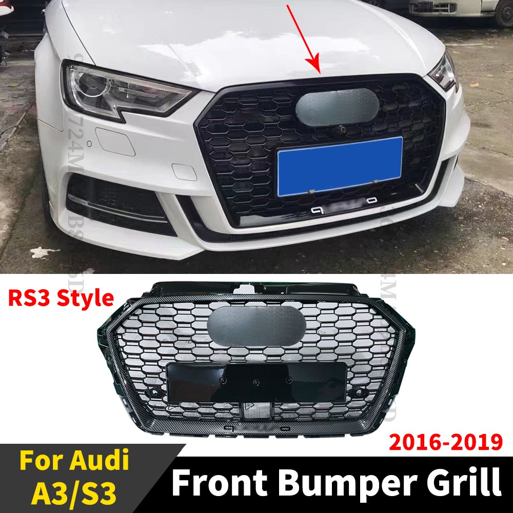 Sport Hood Mesh Front Bumper Grille Grill For Audi S3 A3 2016 2017 2018 ...