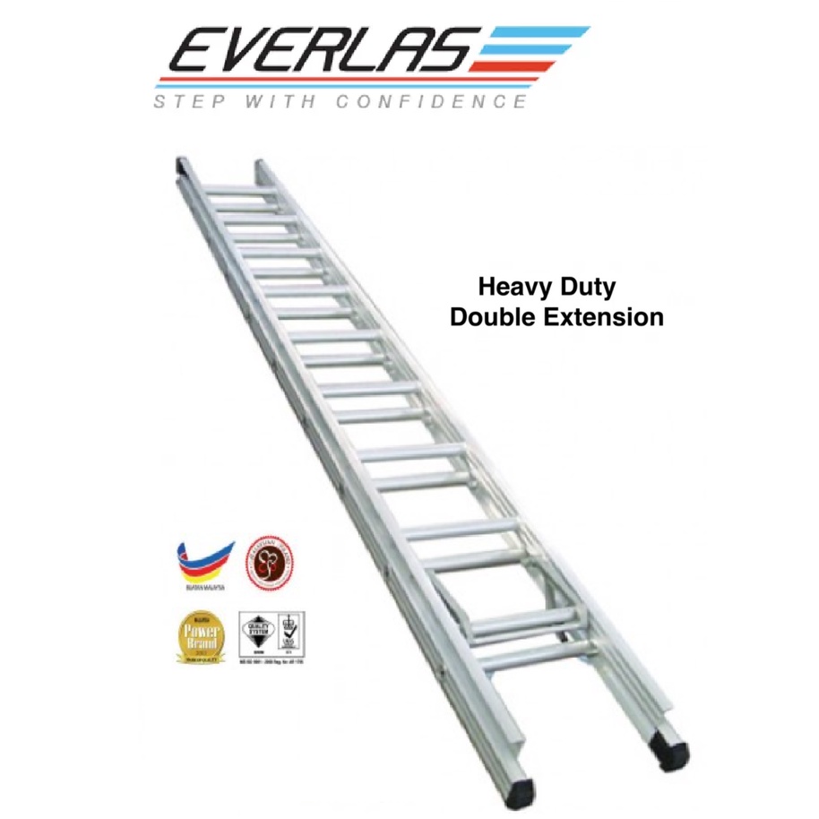 Original Everlas Ed15 Double Extension Ladder Tangga 2 Section Shopee Malaysia 5716