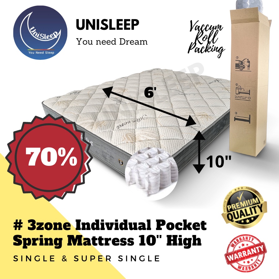 [Free Delivery] Mattress Individual Pocket Spring Mattress / Tilam 🛌🏾Queen / King (Vacuum Roll