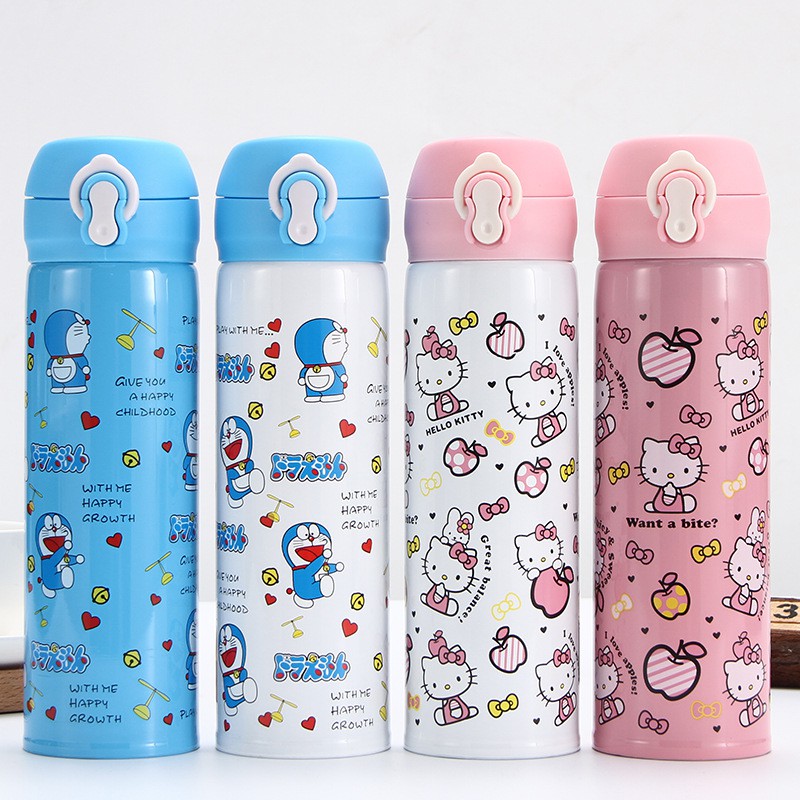 500ML Cartoon Design Thermos Flask Doraemon Hello Kitty Stainless Steel