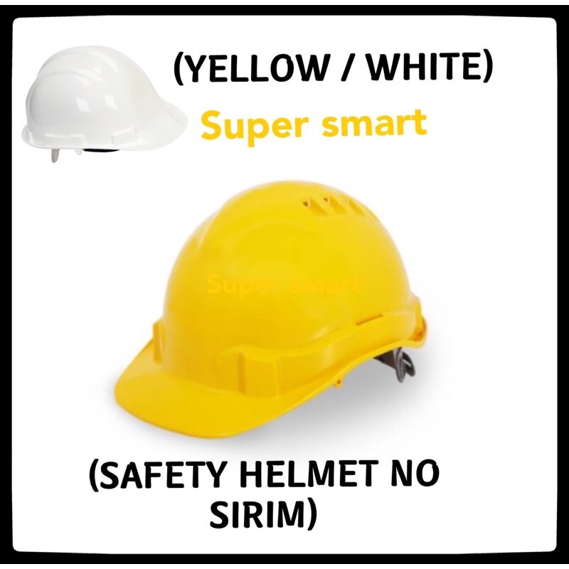 SAFTY HELMET NO SIRIM (YELLOW / WHITE) | Shopee Malaysia