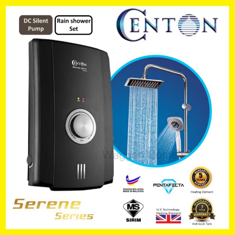 Centon Instant Water Heater Serene SR711ESP DC Pump Matte Black Hand ...