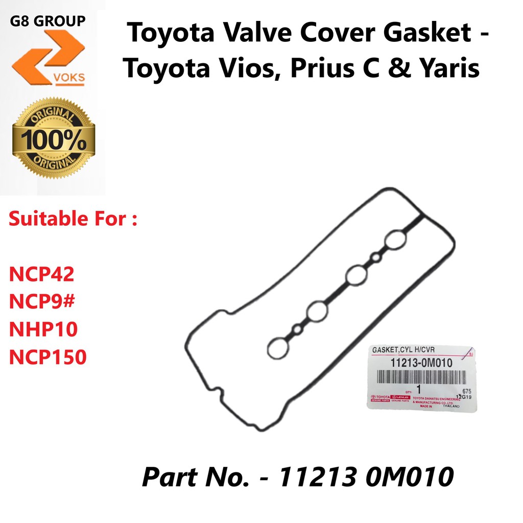 Toyota Valve Cover Gasket Toyota Vios, Prius C & Yaris ( 11213 0M010