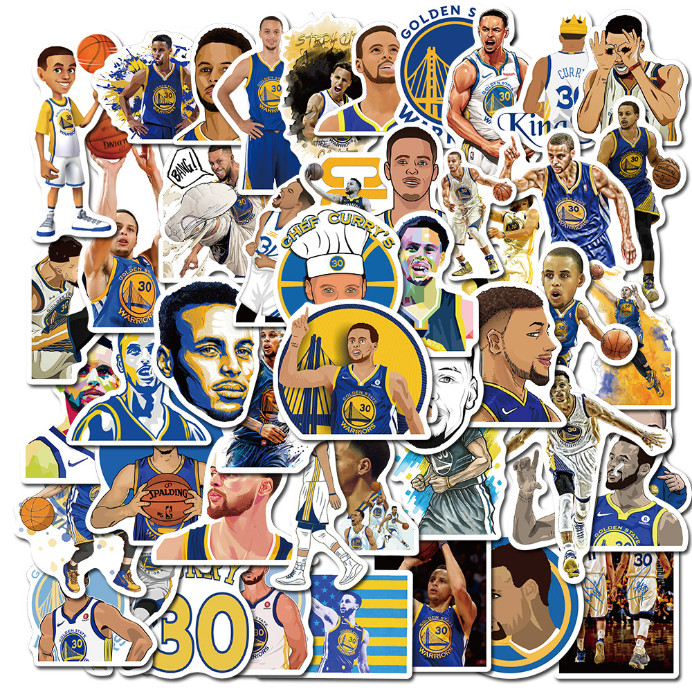 50 basketball star Stephen Curry stickers luggage refrigerator laptop ...