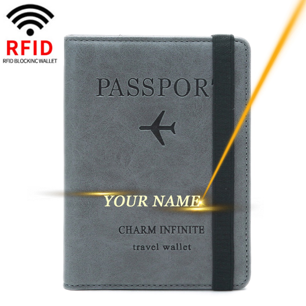 RFID Passport Cover Travel Wallet Passport Holder Men's Bank Card