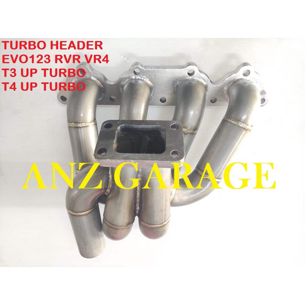 Turbo Header Evo3 Rvr Vr4 4g63 Banana 3mm Flange UP T3 T4 AR50 AR60 ...