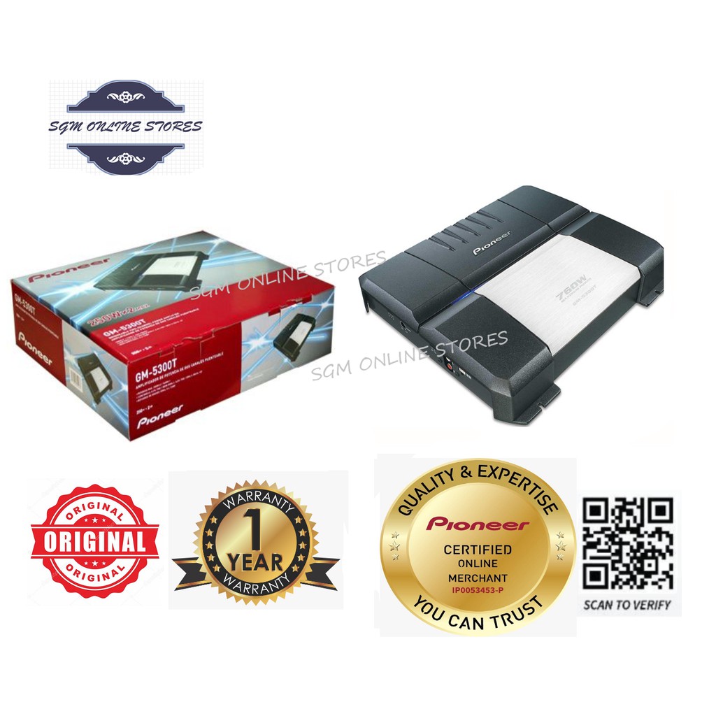 Pioneer GM5300T 2 Channel Bridgeable Car Amplifier with 760 Watts