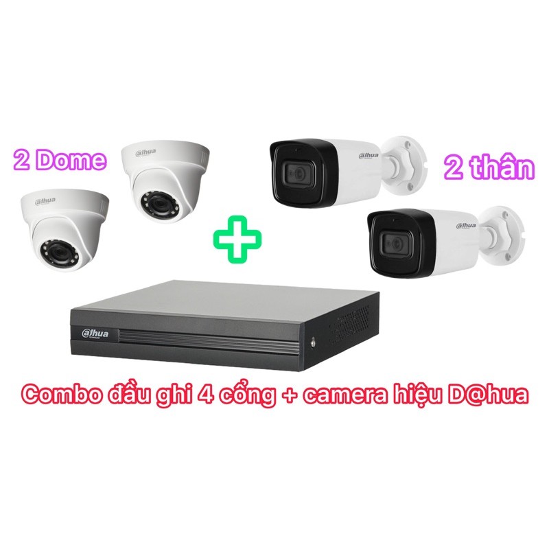 Full Camera Dahua Dh-hac-b1a21p + T1a21p + 4-Port Recorder Dh-xvr1a04 ...