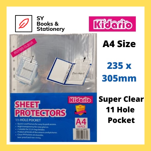 Kidario A4 Sheet Protector 0.5mm (10pcs/ pkt) Shopee Malaysia