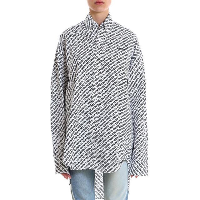 Vetements Monogram Logo Prints Oversized Shirt | Shopee Malaysia