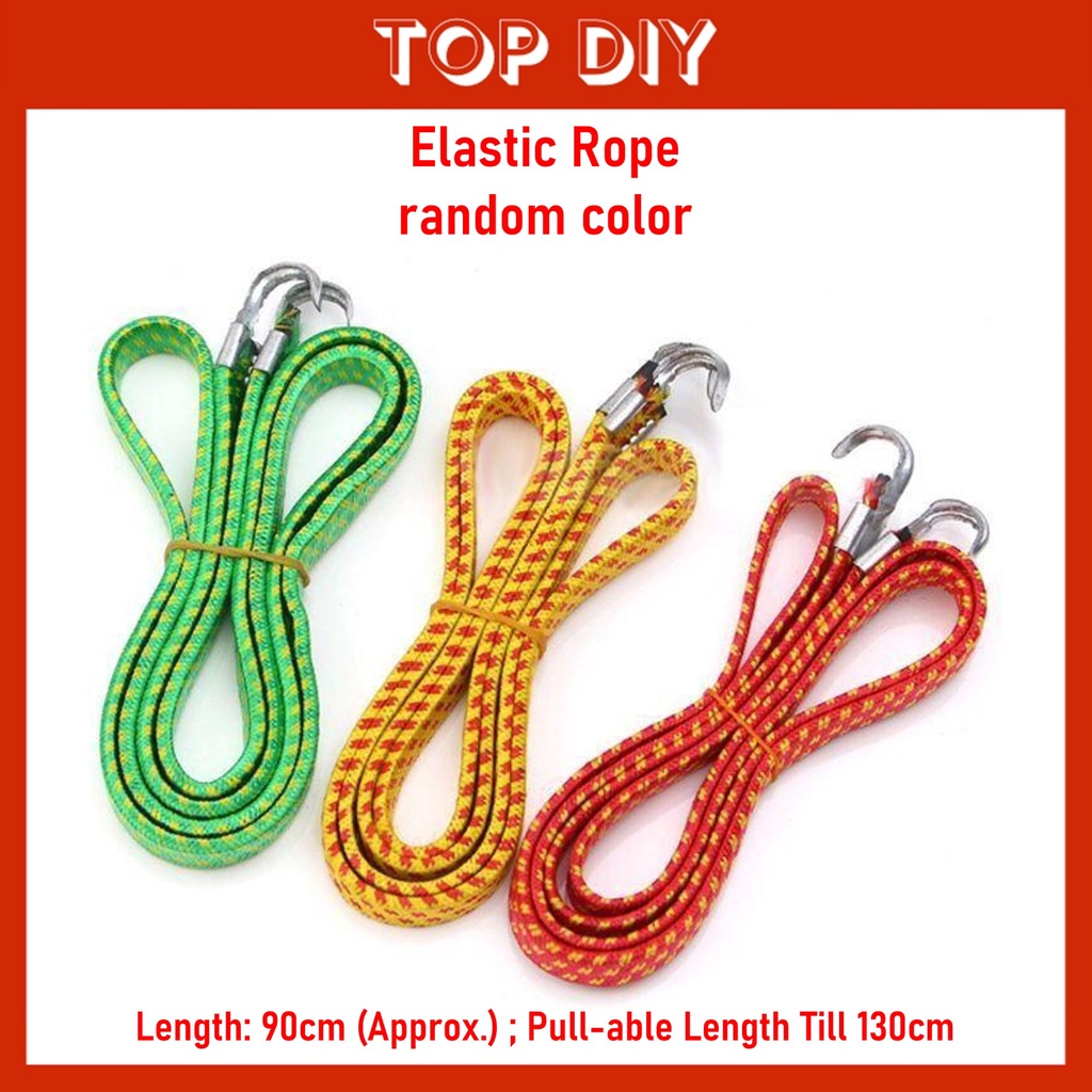 Multipurpose Elastic Rope with Hook Rubber Strap Rubber Rope Tali Getah