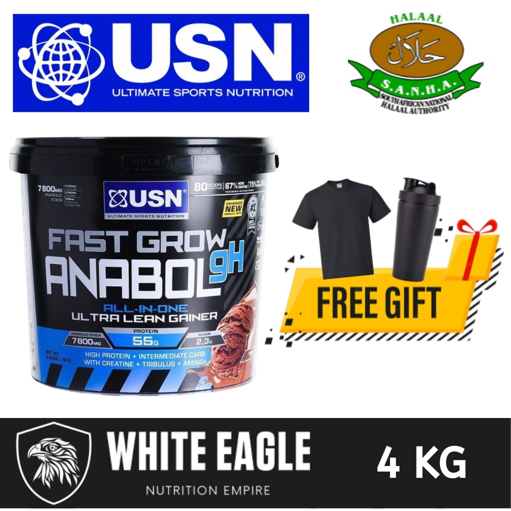 USN Fast Grow Anabolic Lean Weight Gainer Mass Protein Powder Ready