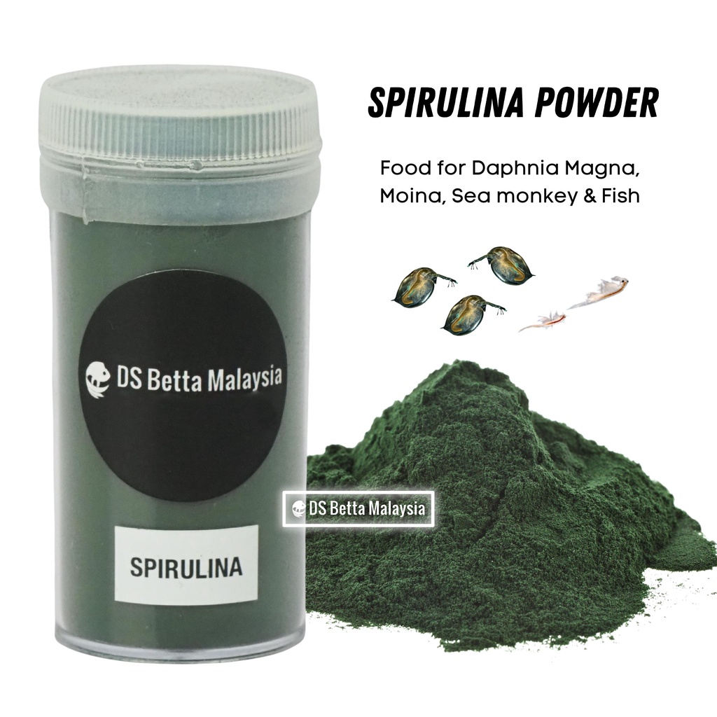 Serbuk Spirulina 30g, spirulina powder makanan untuk kutu air / daphnia