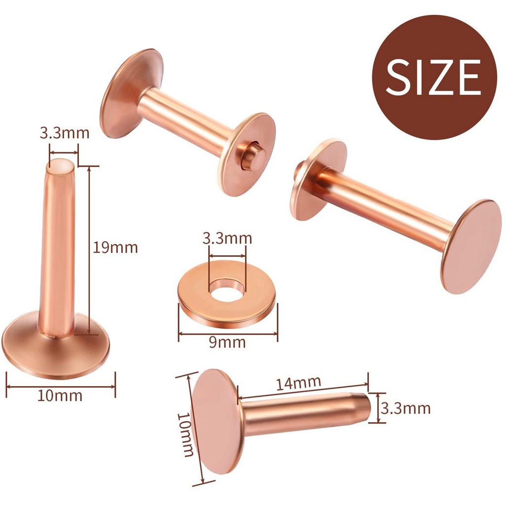 Red Copper Rivet and Burr with Burr Setter Copper Rivet Fastener