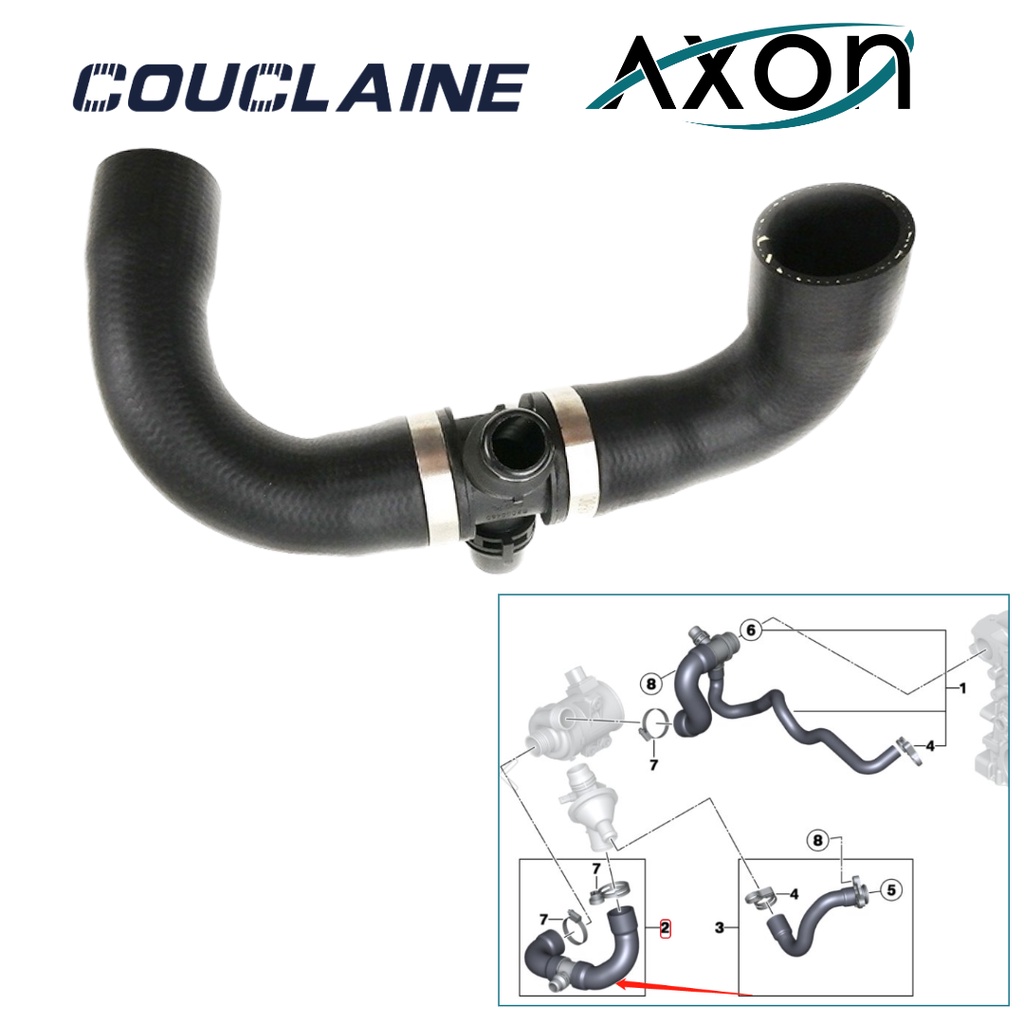 Bmw N F F Thermostat To Water Pump Coolant Hose