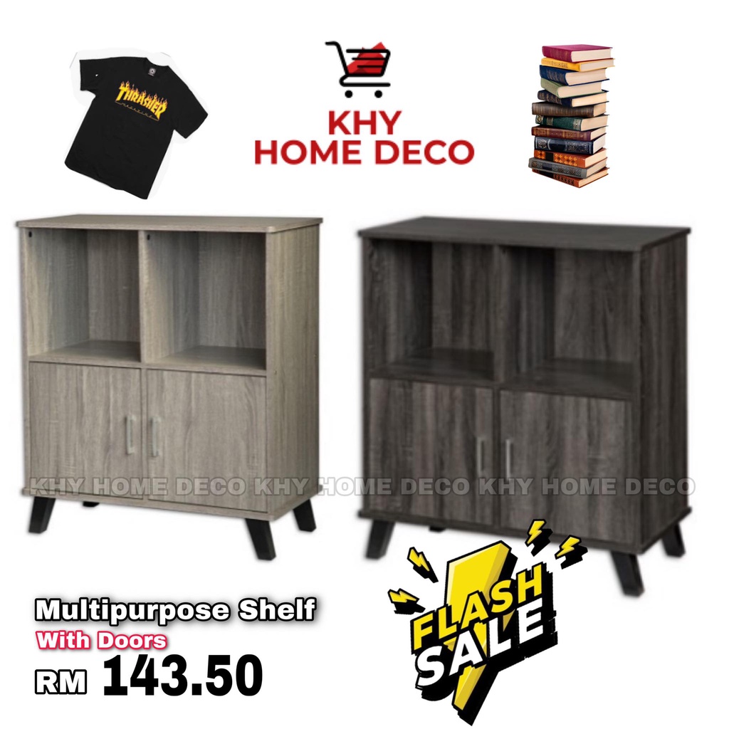Storage Shelf 4 Compartments(2doors)/Rak Simpanan/ File Cabinet ...