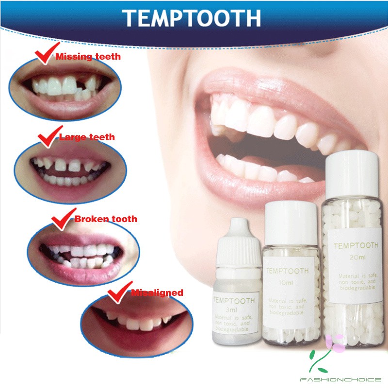 Temporary Tooth Repair Kit DIY False Teeth Fix Broken Gaps Filling Denture  Solid Gel