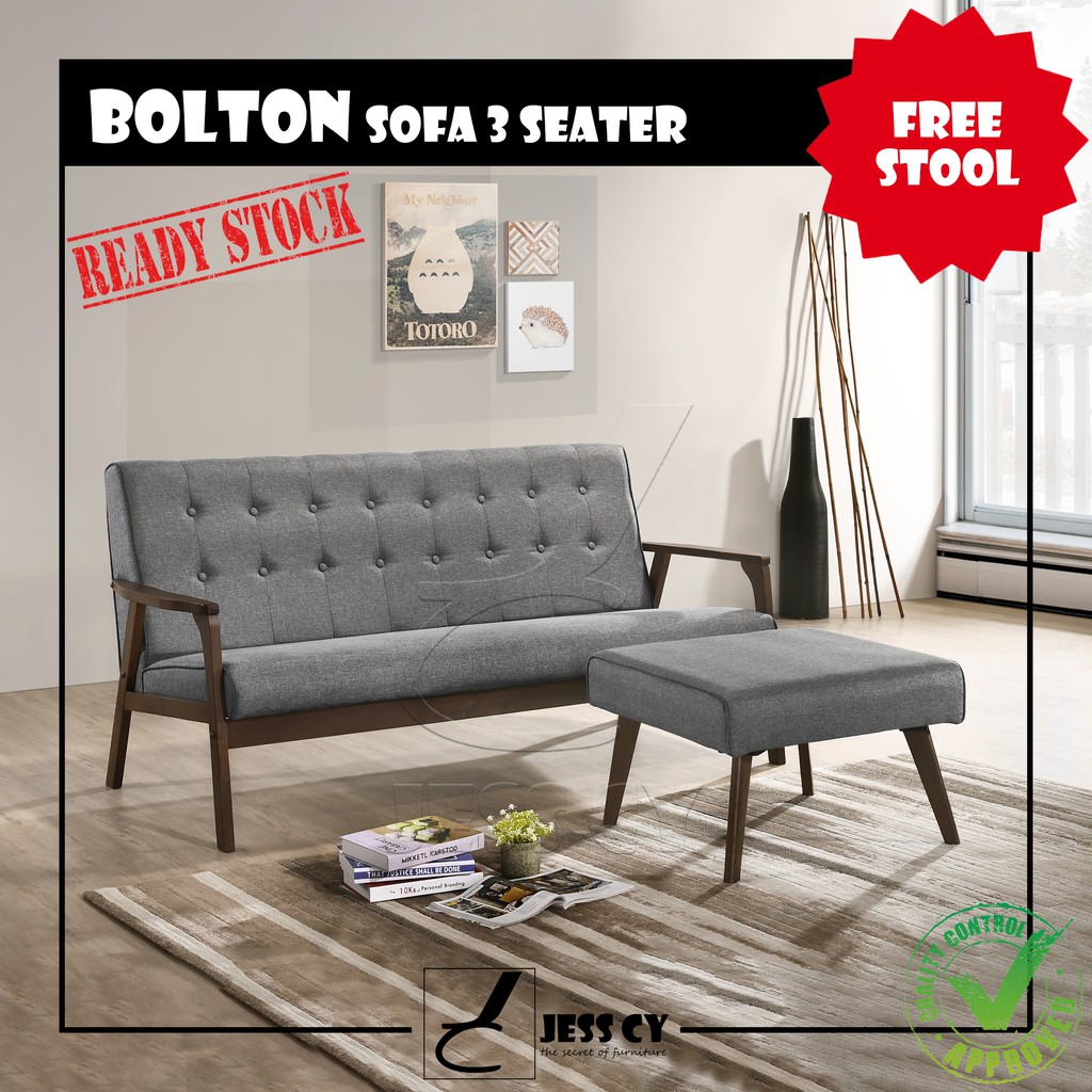 BOLTON Sofa 3 Seater / Stool / Coffee Table / Living Room / Lounge Sofa