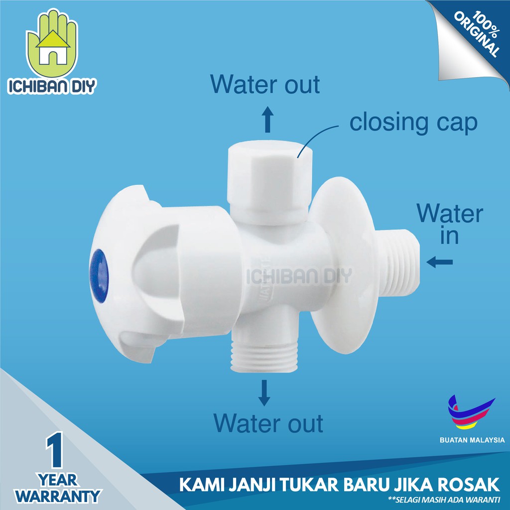 2 Way Stop Valve RA2T G511B Two Pipe Stopcock Toilet Pipe Injap ...