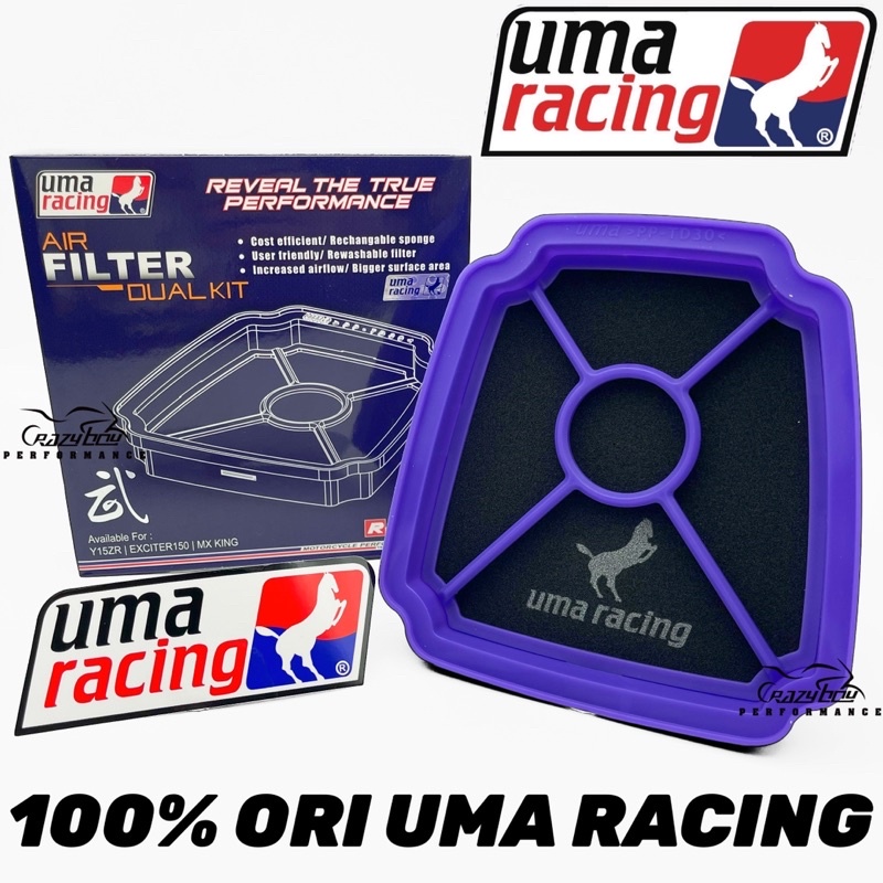 UMA RACING AIR FILTER Y15ZR LC135 RS150 NVX155 FREE 2 SPONGE 100 ORIGINAL UMA RACING FREE